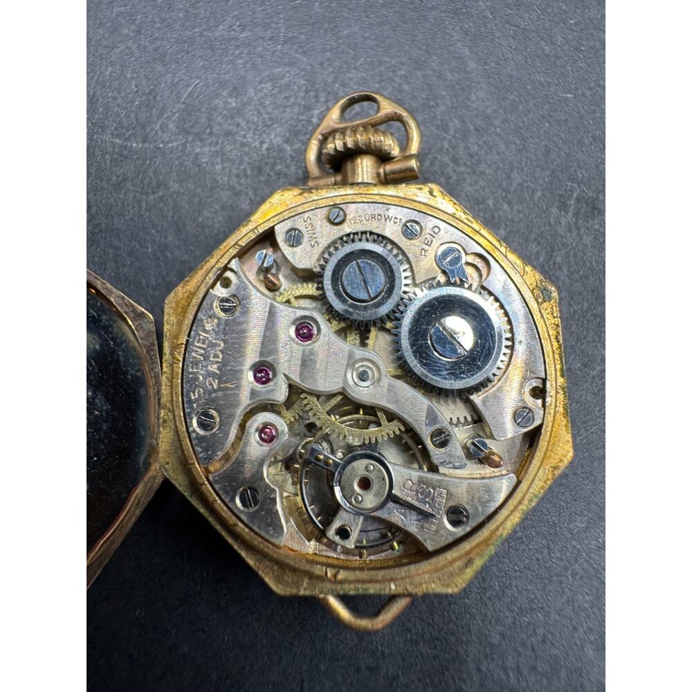 Vintage Reid Swiss Art Deco Swiss Watch Octagon Case Gold Filled 15 Jewels - Picture 8 of 9